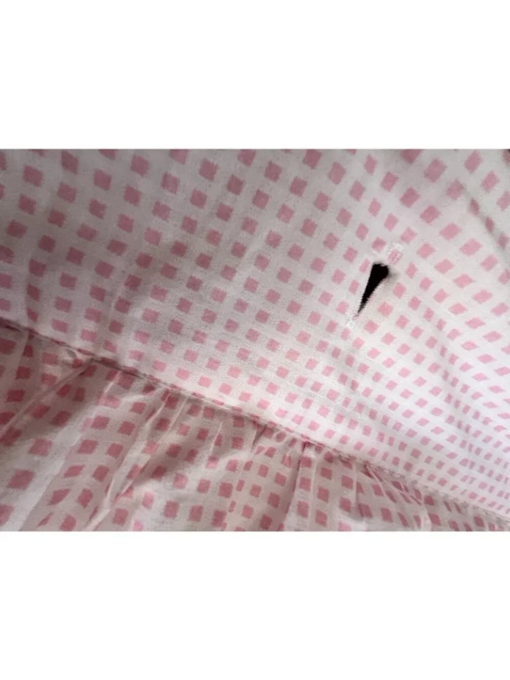 Ruffled Shower Camryn Curtain Pink & White  AMITY HOME 100% Cotton Cottagecore